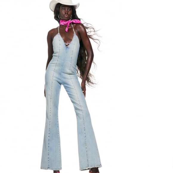 Zara BARBIE™ THE MOVIE ©WARNER DENIM HALTER JUMPSUIT